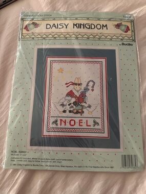 Bucilla Daisy Kingdom Noel Bunny Cross-Stitch Kit - Green, Red, White Goose